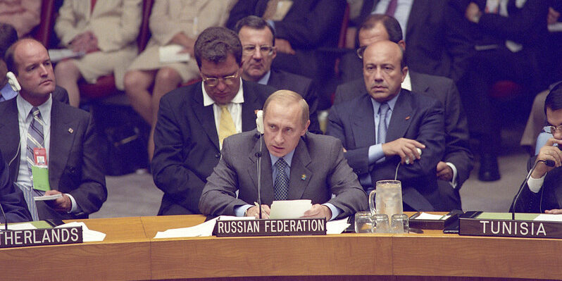 Vladimir Putin, Presidente della Federazione Russa, si rivolge al Consiglio